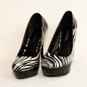 Zebra Striped Heels